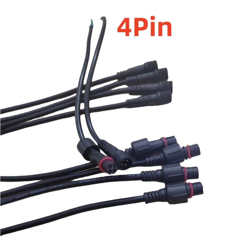 5/10/20 pares macho para fêmea 2pin 3pin 4pin 5pin conector led à prova dip68 água ip68 cabo preto para 5050 2811 ws2812 tiras de luz led