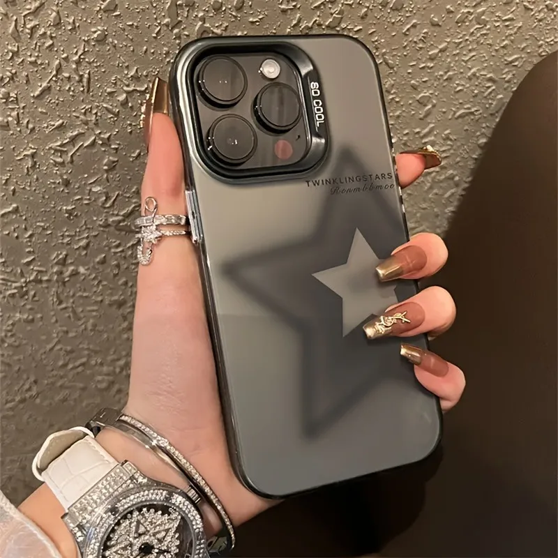 

Laser Black And White Pentagram Star Phone Case For Samsung S25 Ultra Cases Galaxy S24 FE S23 Plus S22 A16 A56 A36 A55 A54 Cover