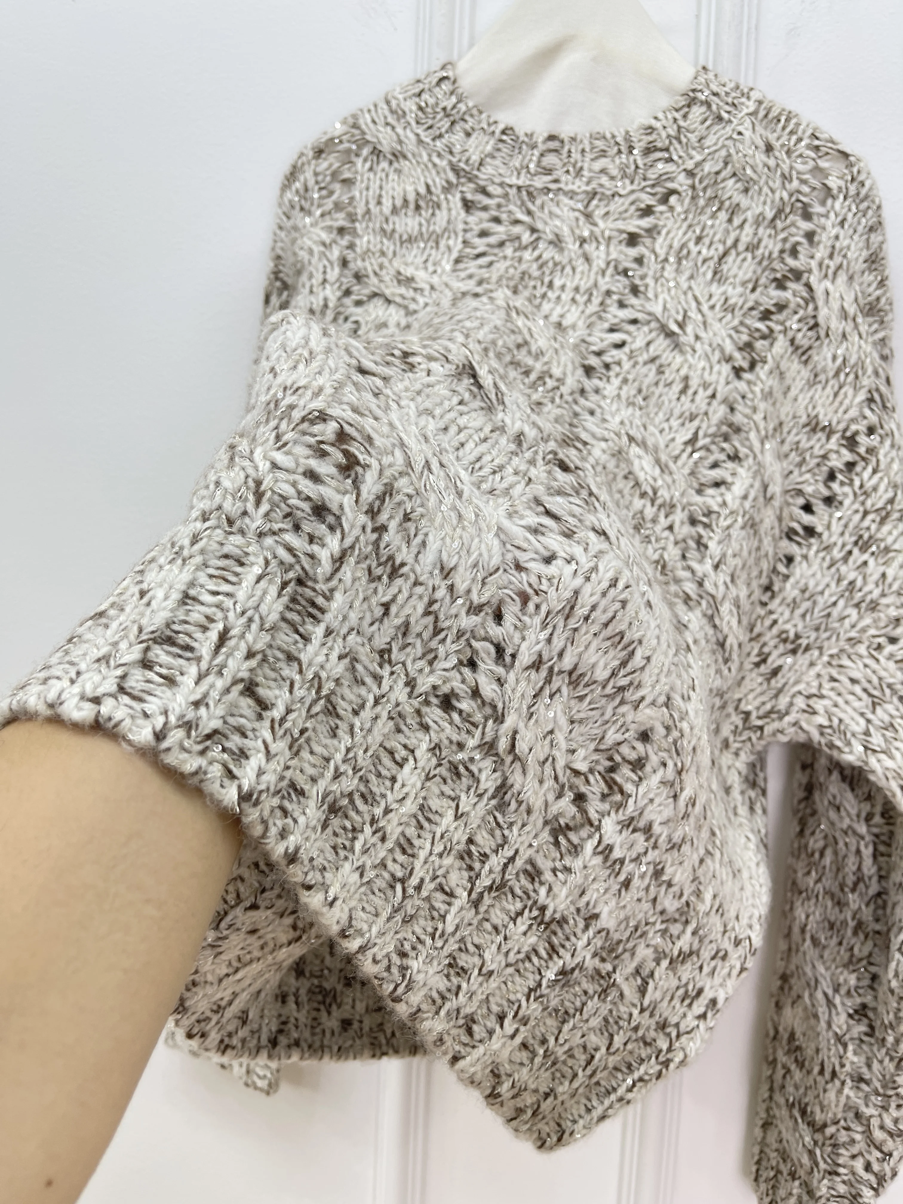 

2025 Autumn And Winter New Style Colorful Yarn Sequin Loose Wool Knitted Sweater