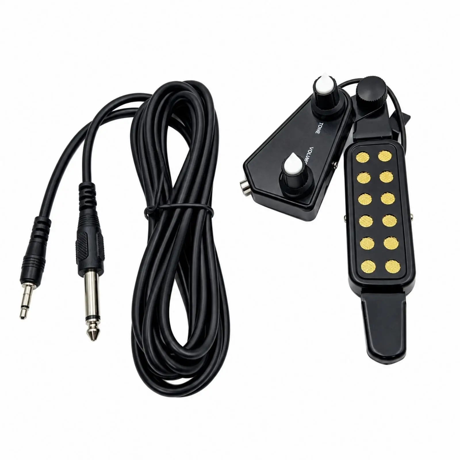 Acoustic Guitar Soundhole Pickup Device Passive Amplifier with Adjustable Clamp Bracket and Tone Knob for Six String Folk Guitar