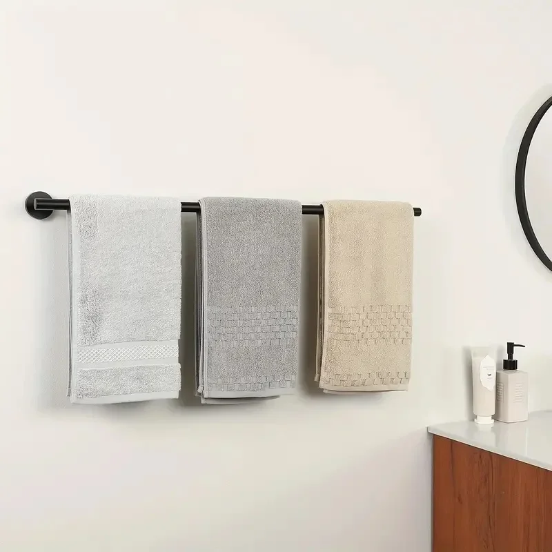 Bathroom Retractable Towel Bar Matte Black Stainless Steel Towel Rack Extended Drying Towel Hanging Bar Bathroom Accessories