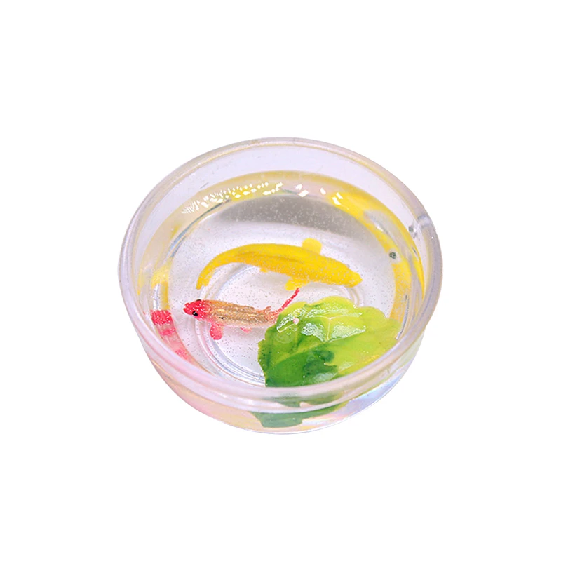 Dollhouse Miniature Glass Fish Tank Bowl Aquarium Doll House Home Ornament Toy For Dollhouse Decals