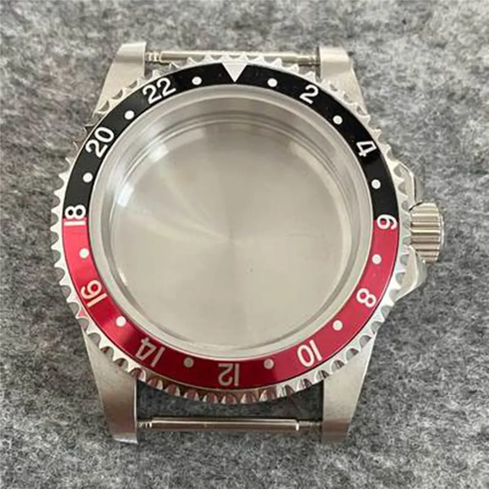 Novo 39.5mm retro espelho plano caixa de vidro safira caixa aço inoxidável para nh35 nh36 movimento mecânico 120click relógio capa