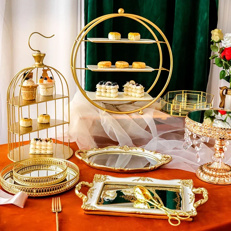 Gold Decorations Cake Stand Wedding Kitchen Living Room Accessories Cake Stand Design Handicrafts Moule Gateau Home Products