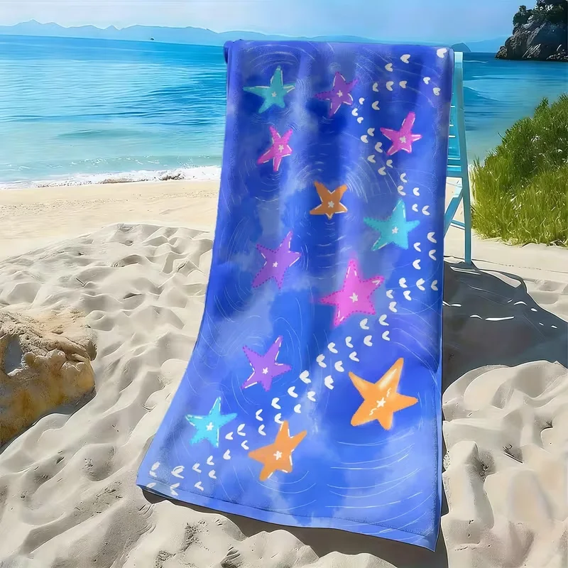 Vibrant Leopard Print Beach Towel Modern Neon Cheetah Pattern Towel Soft Absorbent Quick Dry Beach Blanket for Summer