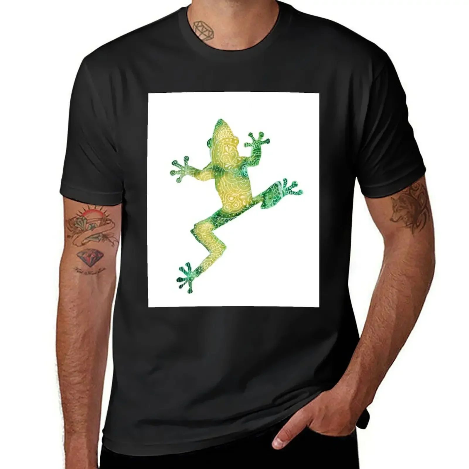 Frog Zentangle T-Shirt anime tshirt quick-drying shirts men