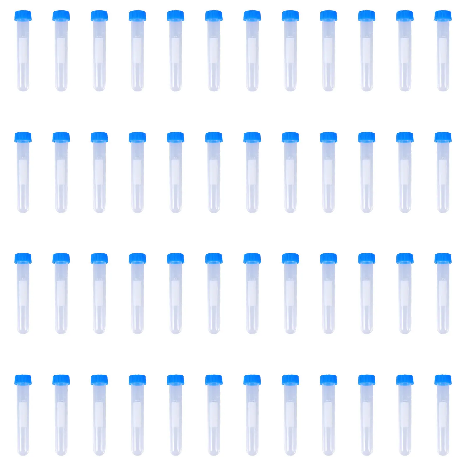100 قطعة 10 مللي أنابيب الطرد المركزي قوارير مختبر بلاستيكية شفافة لتخزين العينات تجارب الأحياء الجزيئية زجاجات المختبرات