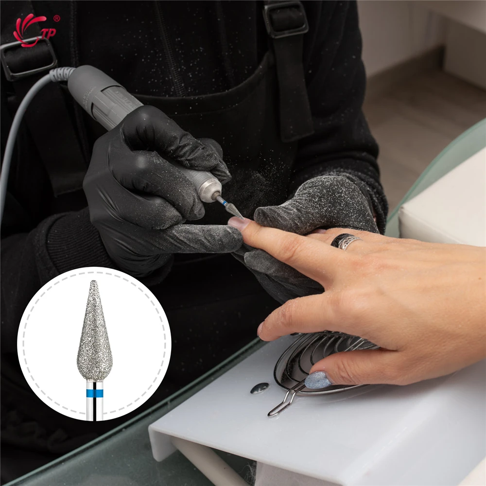 TP 3 teile/satz Flamme Diamant Nagel Bohrer Bits 3/32'' Russische Elektrische Datei Bits Fräser für Maniküre Häutchen entfernen Nagel Werkzeug – Detail 15