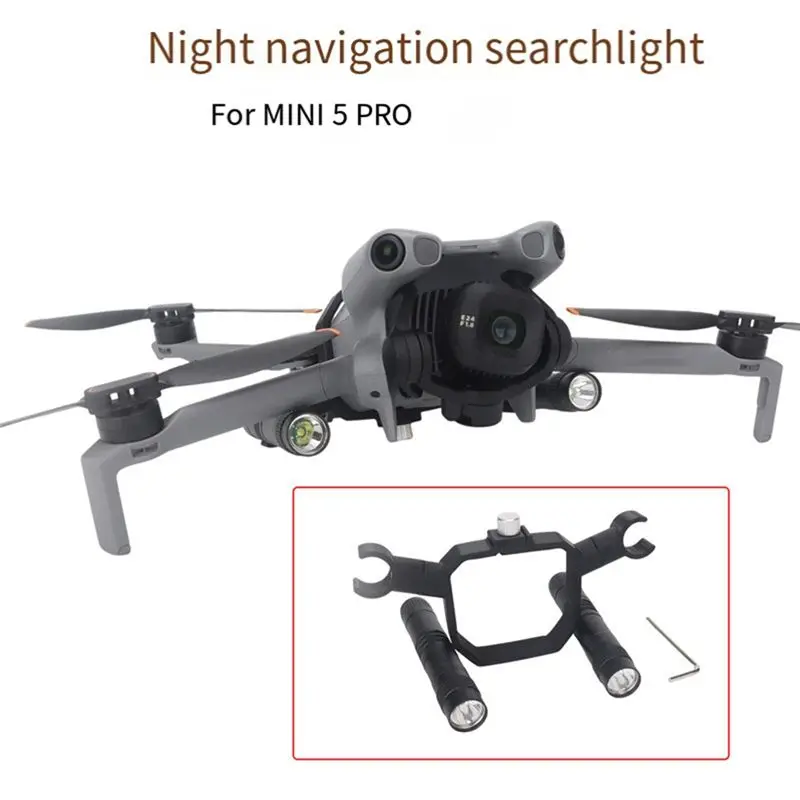 Y44A LED Night Light for DJI Mini 5 Pro Two-Handed Flight Signal Lamp Adjustable Brightness Searchlight Kit