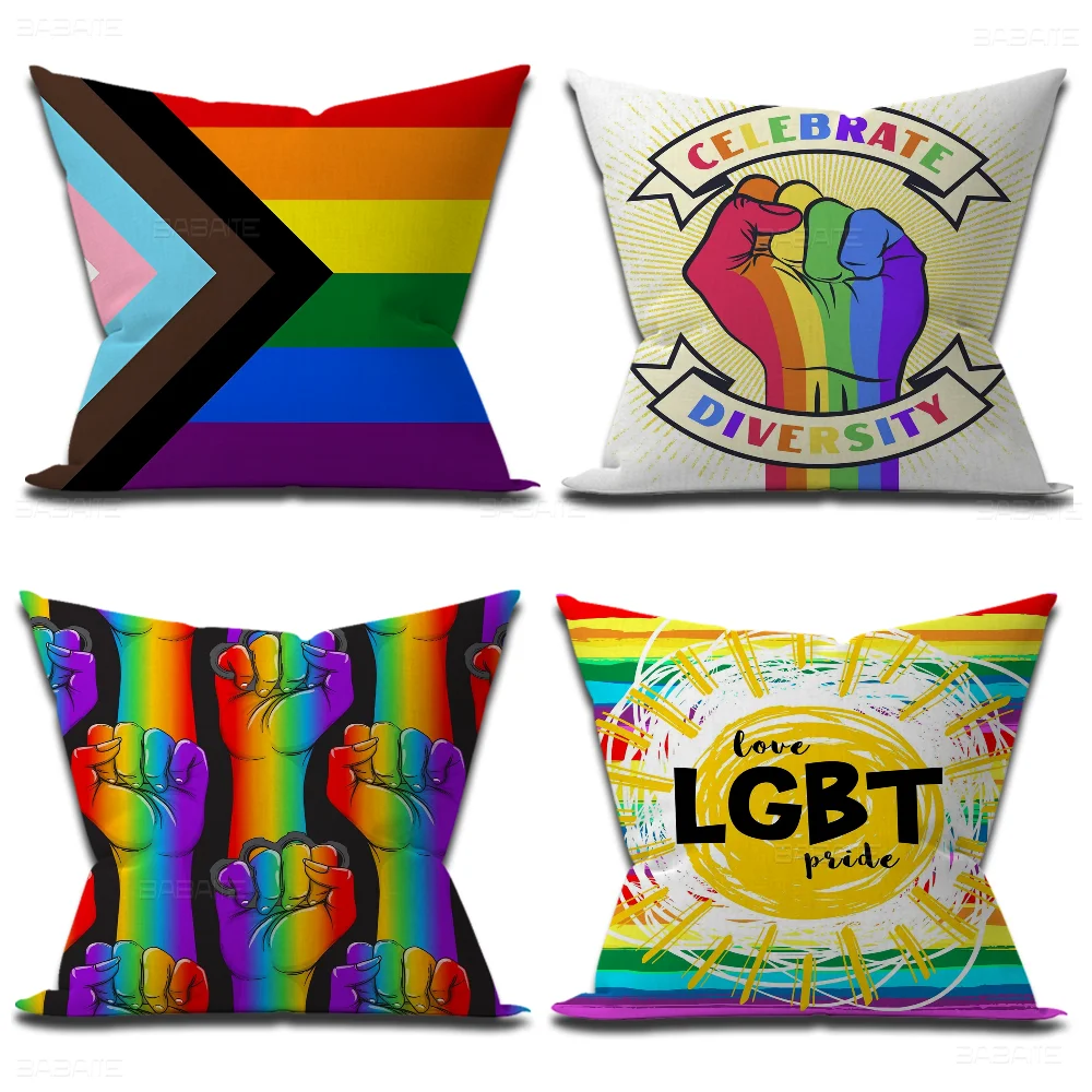 

LGBT Rainbow Personalized picture text home decorative pillows Household Gifts 45x45cm