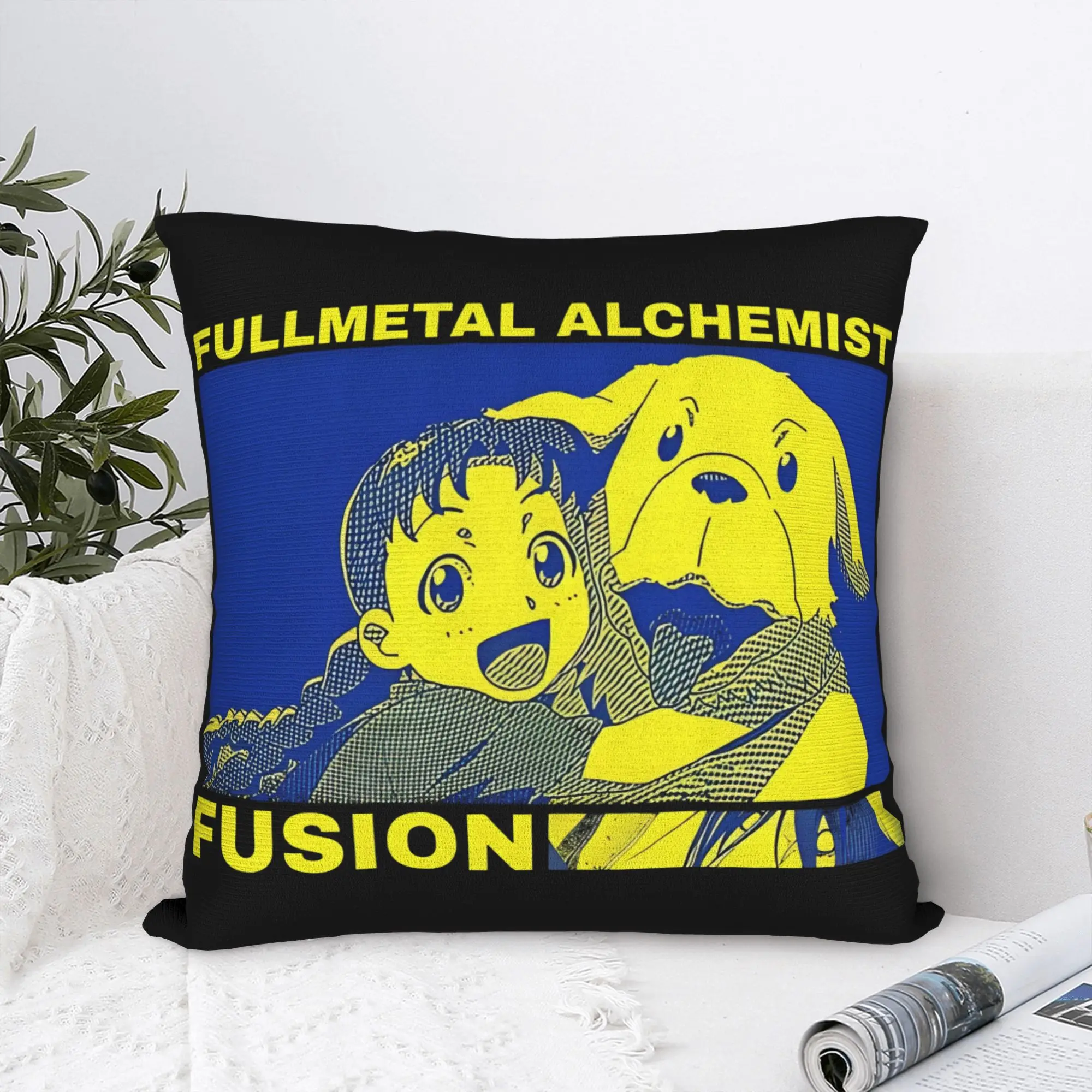 Fullmetal Alchemist Pillowcase Printing Fabric Cushion Cover Decorative Japanese Anime Pillow Case Cover Seater Square 40*40cm