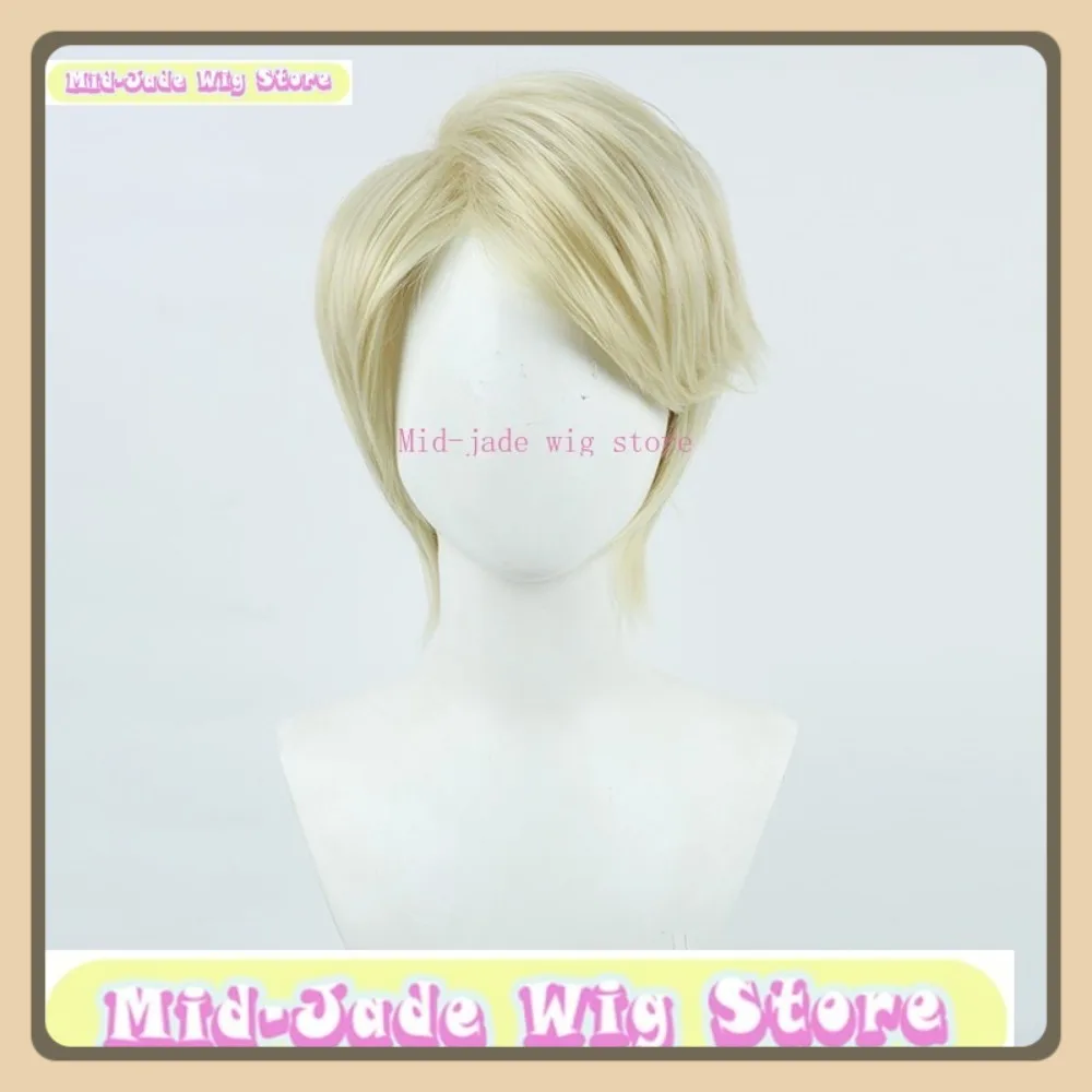 منتصف اليشم شعر مستعار مخزن الهوية الخامس المحنط شعر مستعار تأثيري أنيمي لعبة لعب الأدوار هالوين زي حفلة الدعائم الشعر الاصطناعية #6