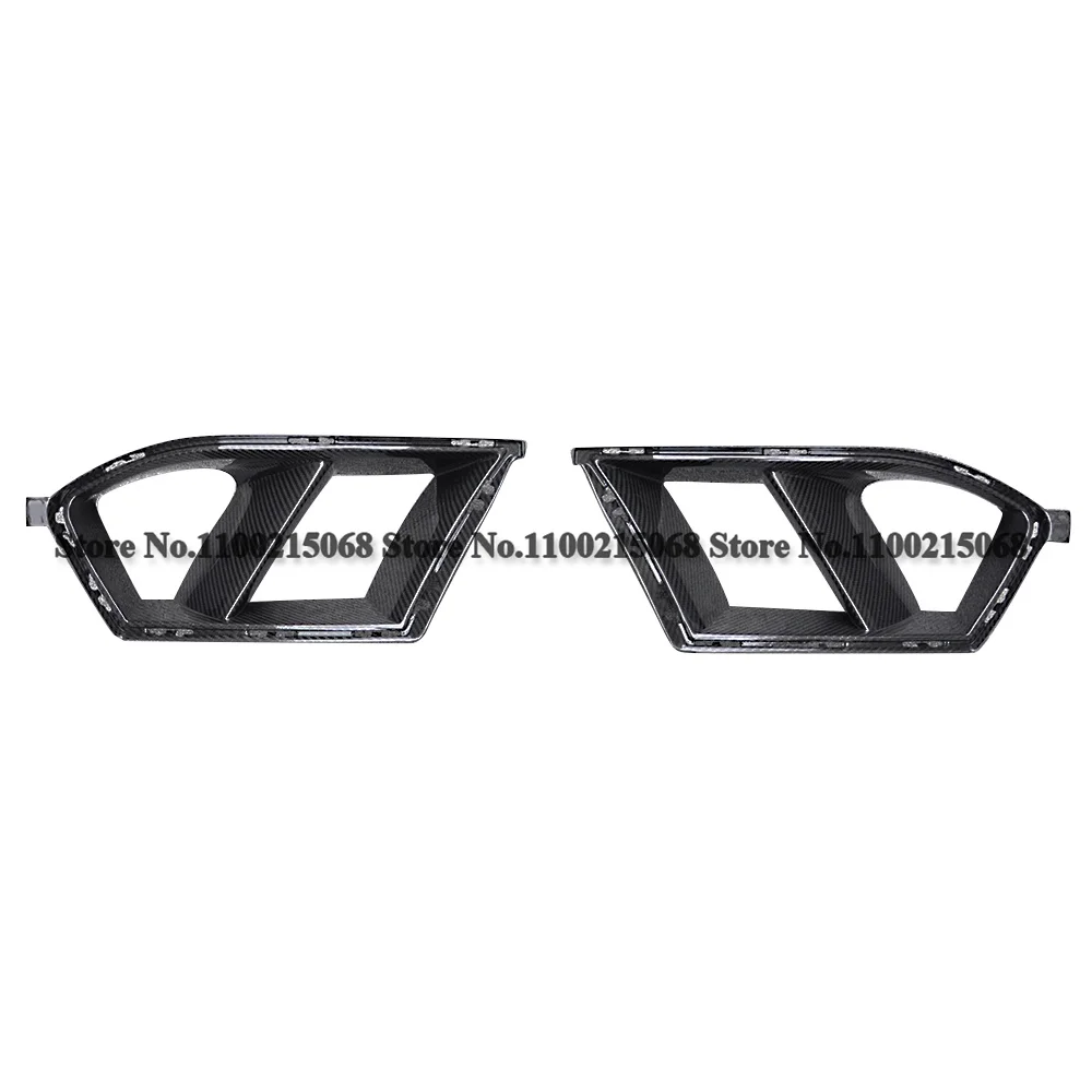 For BMW M3 M4 G80 G82 2021UP Dry Carbon Fiber Front Bumper Air Vent Cover Replacement Fog Lamp Mesh Covers