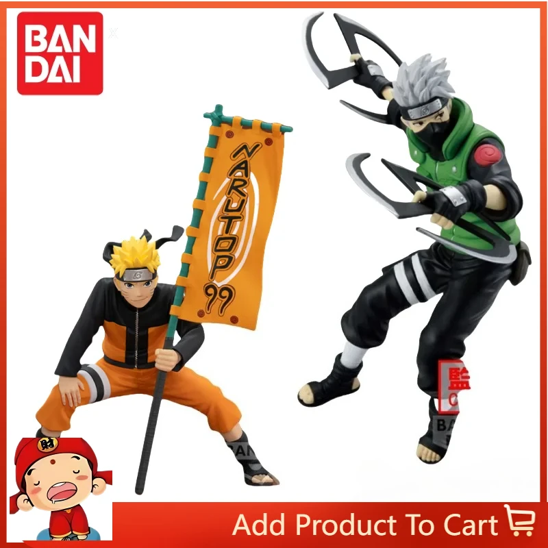 

In Stock Original Bandai Naruto Shippuden Series Naruto Uzumaki Kakashi Anime Action Figure Collectible Model Birthday Gift
