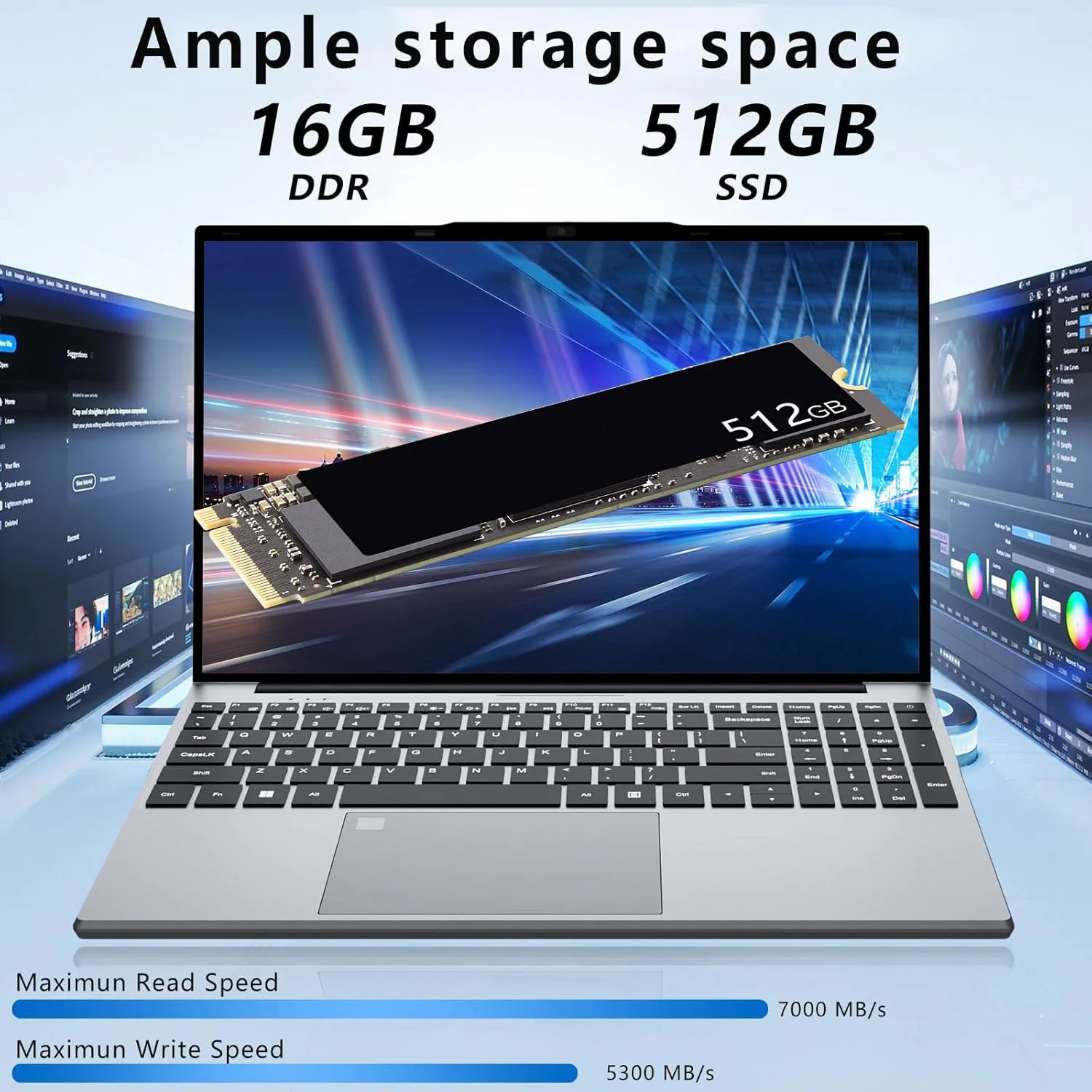 Portátil Xiaman de 15.6 pulgadas, ultrafino, con procesador Intel Core i3-6100U, 16 GB de RAM, SSD de 1 TB/2 TB, ideal para oficina y estudio, con Windows 11.