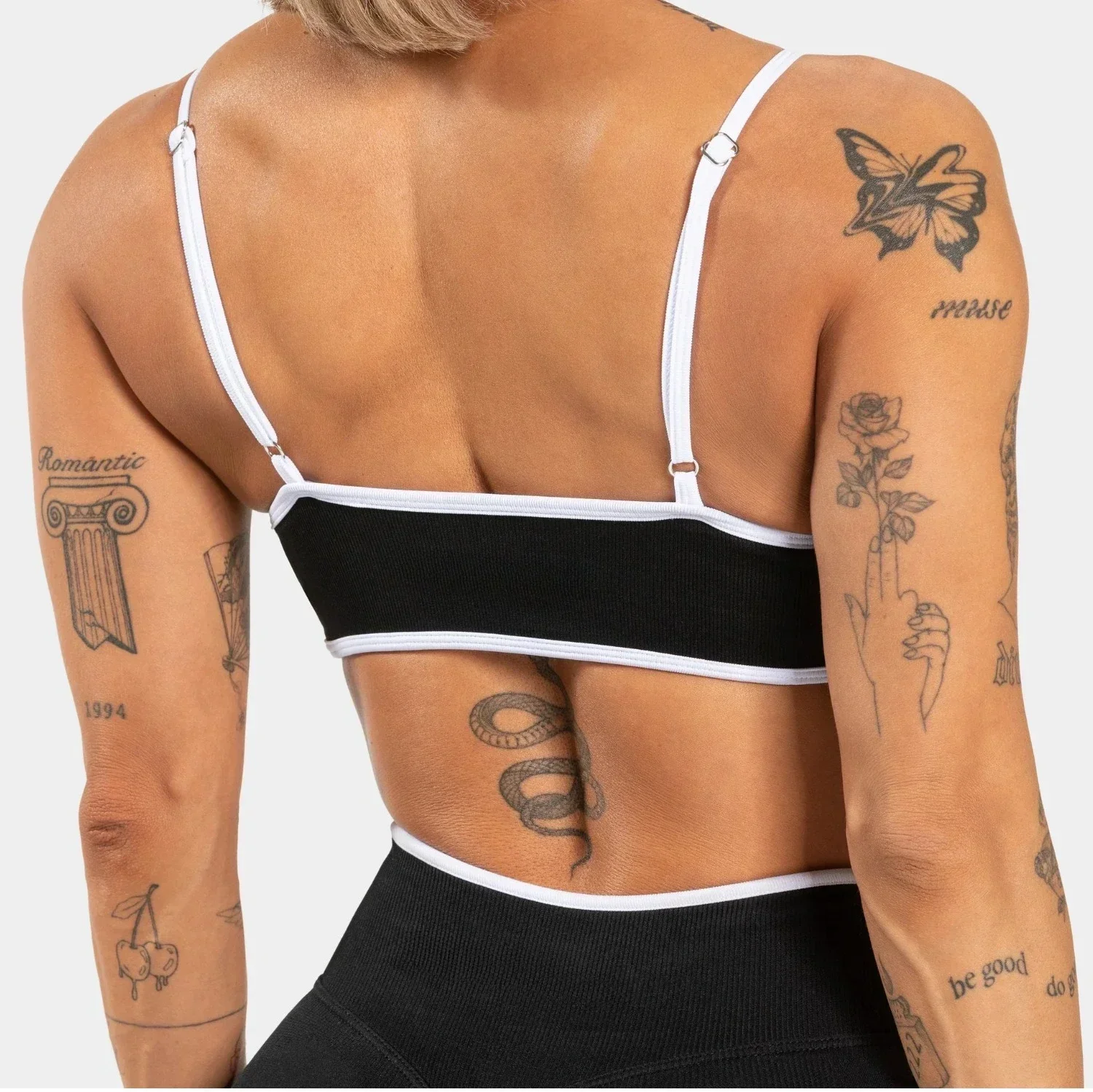Damen Sommer Nahtlose Einfarbige Yoga-Tops Sexy Rückenfreier Strick-Träger-BH mit Brustpolster Modischer Atmungsaktiver BH – Detail 7