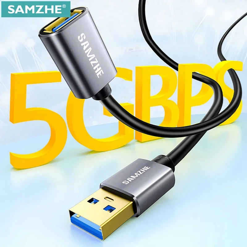 SAMZHE USB Extension Cable USB 3.0 Extender Cord Type A Male to Female Data Transfer Lead for Playstation Flash Drive USB 2.0