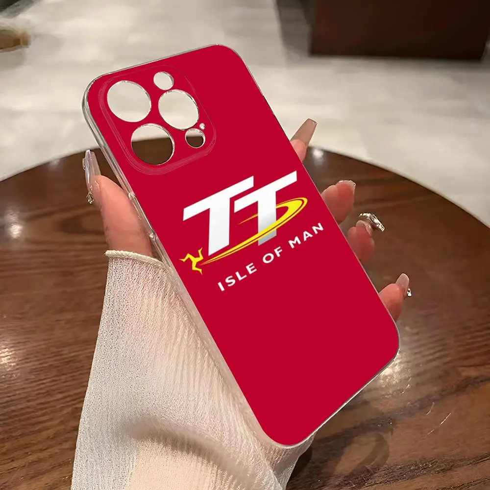 TT Isle of Man Racing Phone Case for iphone 14Pro 16 15 11 12 14 Pro Max Mini 8 Plus XR XS SE2020 Transparent Cover