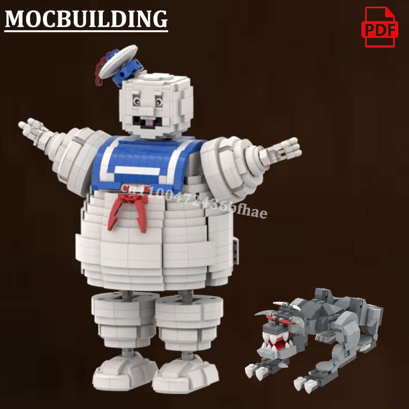 

Marshmallowed Man Monster Model MOCBUILDING Cute Ghost Construction Technology Creative Toys Sci-fi Creature Gift