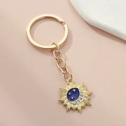 Cute Enamel Sun Keychain Star Moon Key Ring Sky Key Chains For Women Men Handbag Accessorie Car Keys DIY Handmade Jewelry