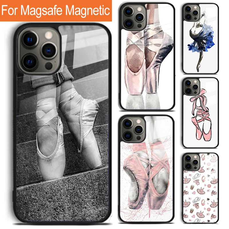 Ballet Ballerina Dance Shoes Phone Case For iPhone 16 15 14 13 12 11 Pro Max Plus Magsafe Magnetic Wireless Charging Cover