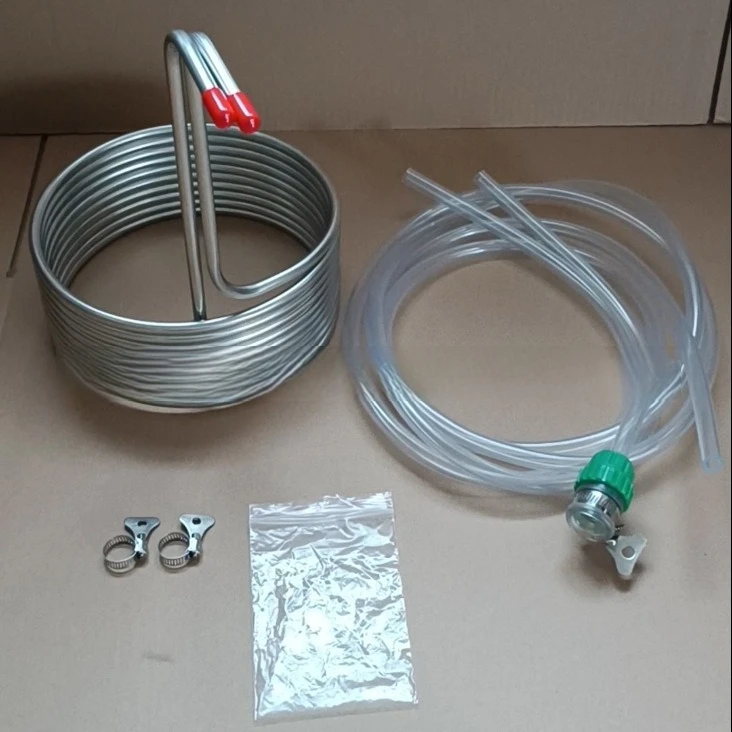 304 Stainless Steel Beer Cooler Kit with Cooling Coil, Wort Rapid Cooling Homebrew Accessories