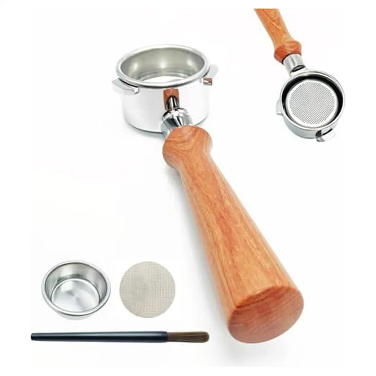 A56K 54mm Bottomless Portafilter 3 Ears, Espresso Machine Portafilter Replacement Handle for Ergonomic
