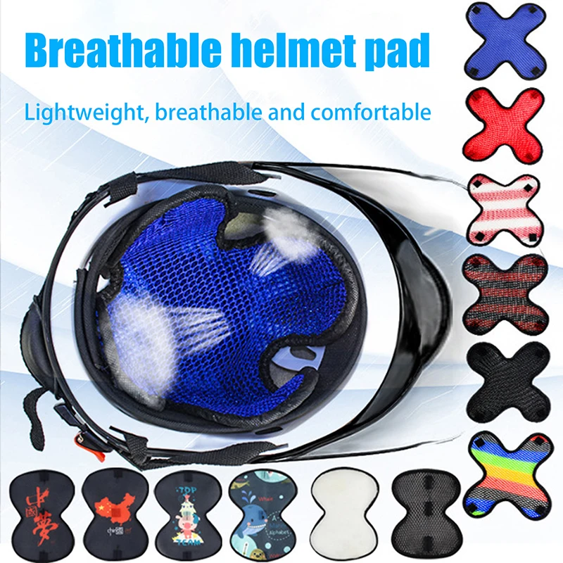 1PC Motorbikes Breathable Mesh Sweat Wicking Lining Helmet Insulation Pad Soft Non-slip Motorcycle Helmet Insert Liner Honeycomb