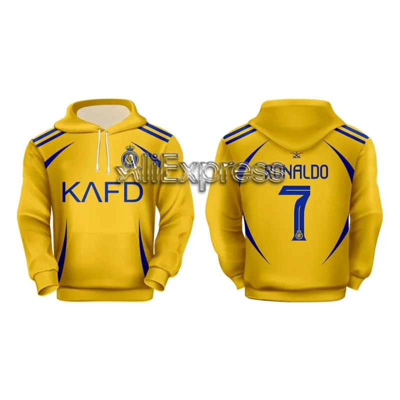 Autumn Winter Hooded European American New Saudi Riyadh Victory C Ronaldo No. 7 Hooded Sweater Football Fan Jacket Parent-child