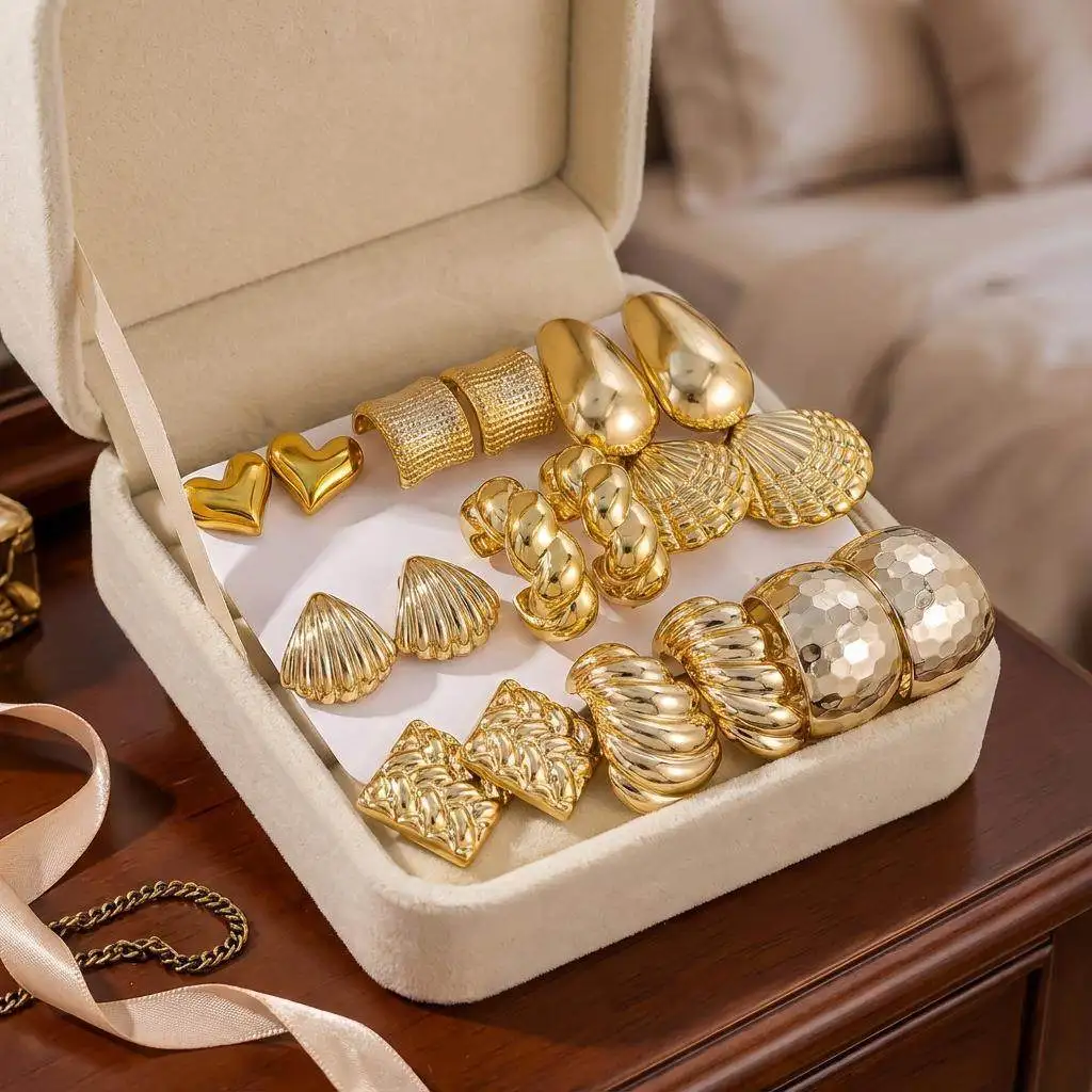 

Набор модных сережек-капель C-образной формы, 3 пары трансграничных уникальных дизайнов, ювелирные изделия для ушей, оптовая продажа