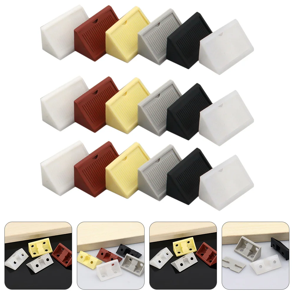 

60pcs Plastic Corner Braces Bracket With Mounting Holes For Shelf Cabinet Closet Durable Lightweight Angle Support Joint