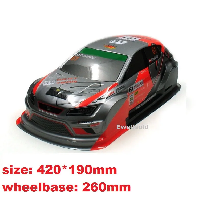 1/10 RC On-Road Drift Cars PVC Car body Shell tail wing/spoiler/Led lights/Accessorie For 94123 94122 D4 D5 TT02 wheelbase 260mm