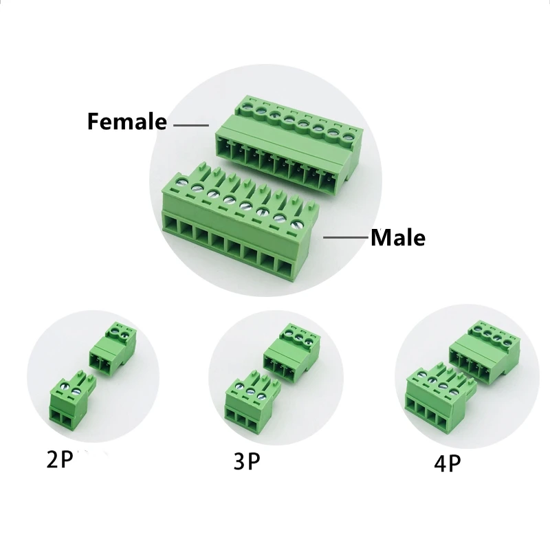 10Sets 15EDGRK 3.5mm 2/3/4/5/6/7/8/9/10/12pin Male+Female Socket terminal block connector 3.5MM pitch Aerial Butt Welding Type