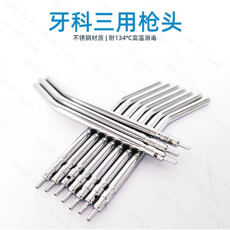 Stainless Steel Dental 3 Way Syringe Nozzle Tip Heat Resistant for Chair