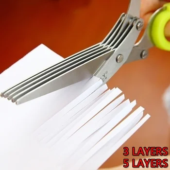 3/5 Layers Multi-functional Stainless Steel Kitchen Knives Scissors shallot Sushi…