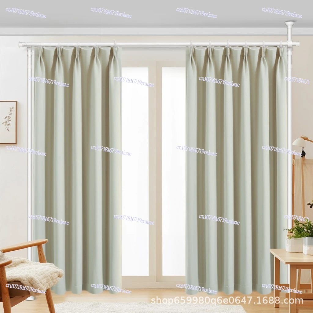 Room Partition Curtain Rod Vertical Tension Telescopic Rod Space Partition Bedroom Non-punching Blocking Bed Partition Curtain