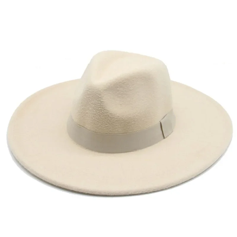 

Women's cap hats for men fedoras felt fashion panama with chain chapel beach elegant fascinator wide brim hat gentleman headgear