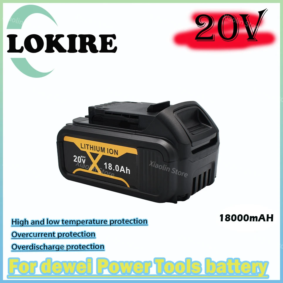 Suitable for dewei DCB200 20V18000mAh battery 18.0Ah replacement lithium-ion battery DCB207 DCB204 DCB203 power tool LED battery