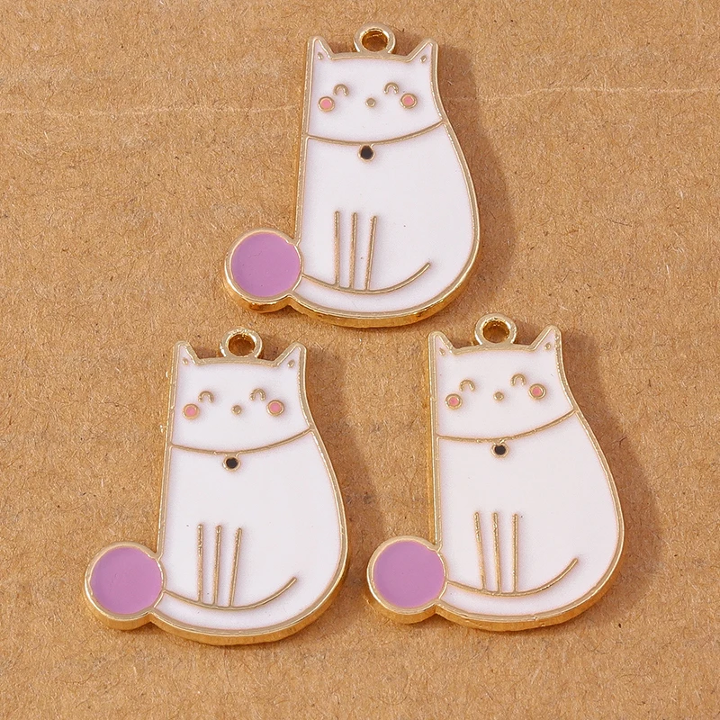 10pcs Cute Enamel Animal Cat Panda Bird Pendant Charms for Jewelry Making Necklace Earrings DIY Bracelet Accessories Supplies