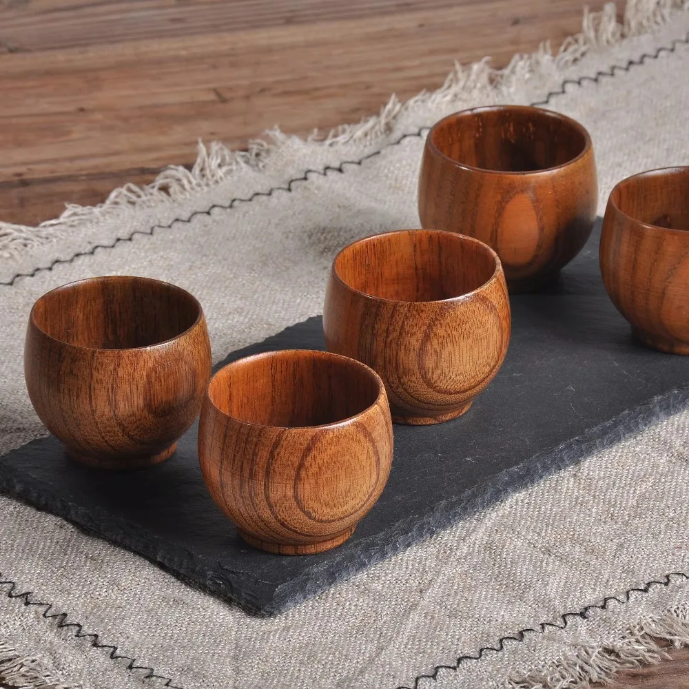 Wooden Big Belly Cup Handmade Natural Spruce Wood Creative Portable Bar Drinkware Mug Handmade Japanese-style Coffee Drinkware