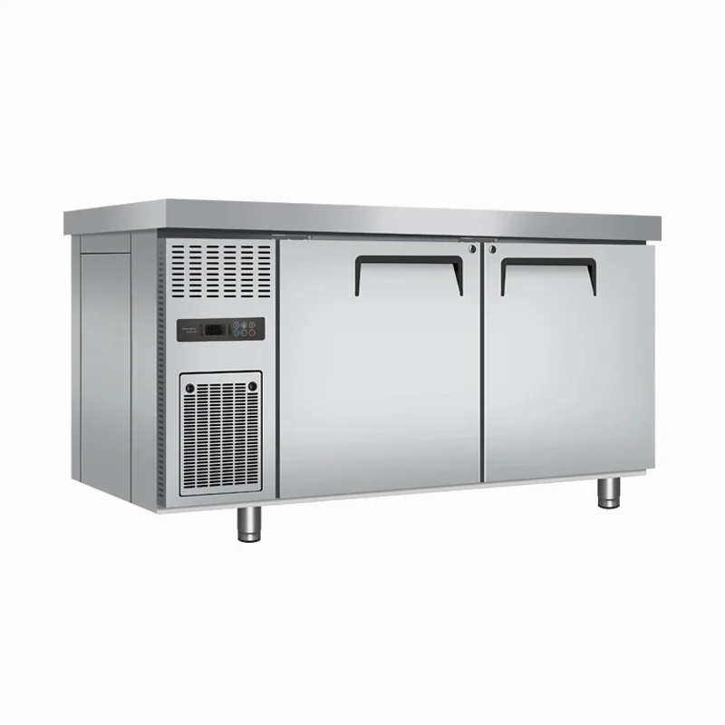 Commercial Stainless Steel Refrigeration Equipment Kitchen Working Bench Air Cooling Undercounter Chiller Freezer Refrigerator