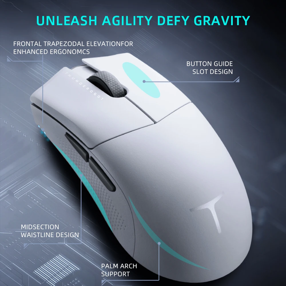 Imagem -04 - Thunderobot-lightpeso Gaming Mouse Tri-mode sem Fio Bluetooth Ratos de Computador para pc Gamer Ml903 se 26000 Dpi Paw3395