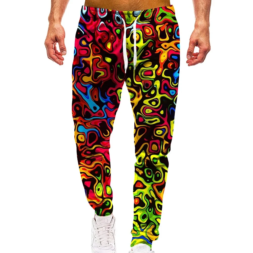 Men's autumn fashion sports pants rainbow camouflage 3D printed pants men's and women's street casual sports jogging pants K0127