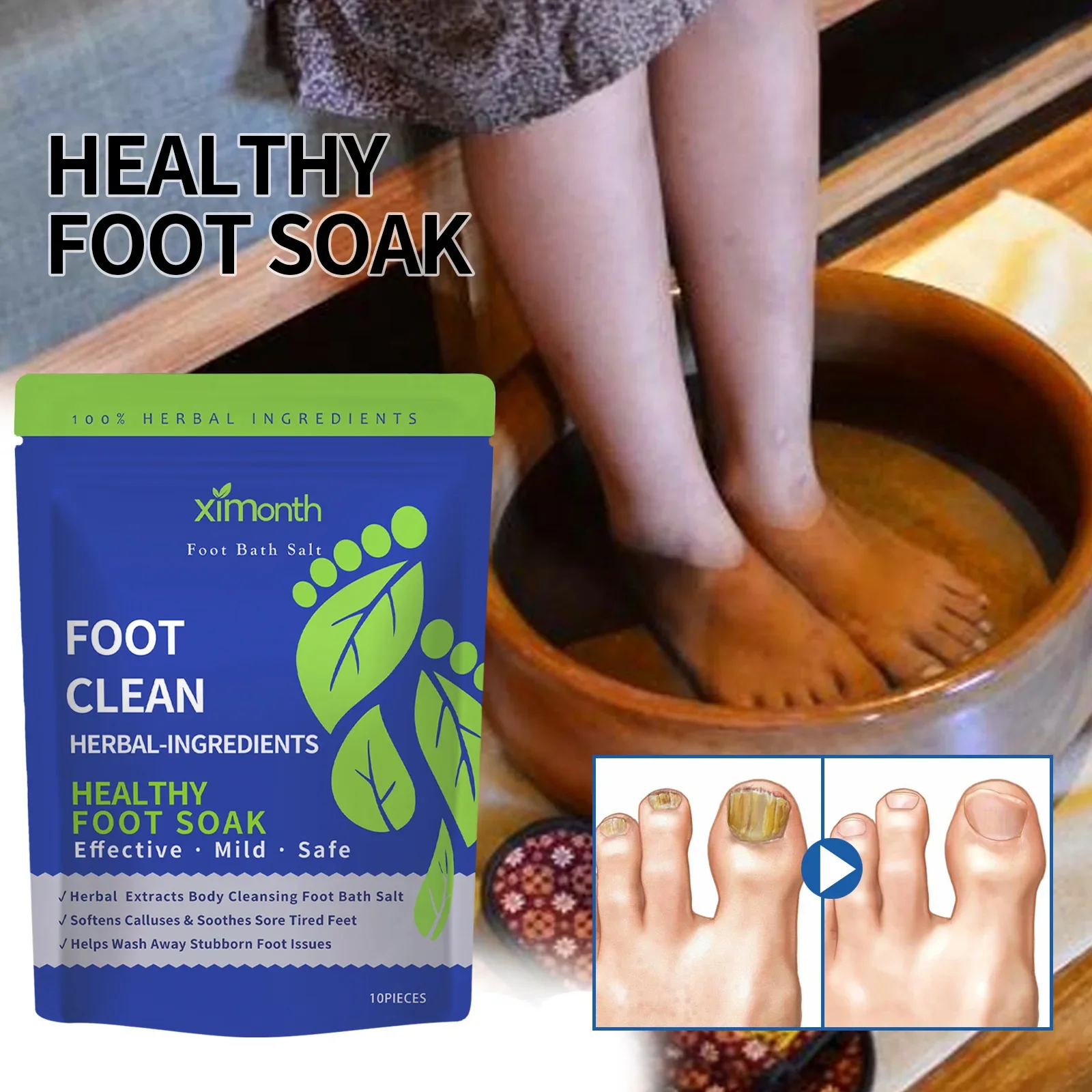 แช่เท้าเกลือ Pedicure Foot Softening Soak Pedicure Foot Soak Foots Spa Soak Pedicure Foots Spa ผลิตภัณฑ์สําหรับฟุต Softener