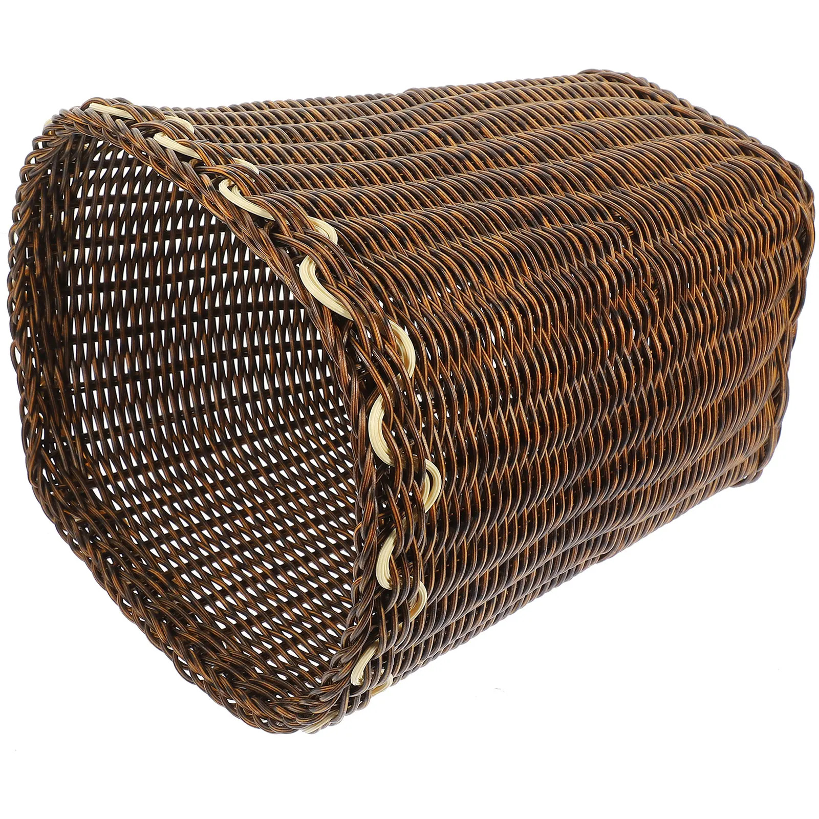 

Woven Trash Basket Desktop Garbage Can Collapsible Storage Bin Stylish Waste Paper Bucket Home Office Decor Natural
