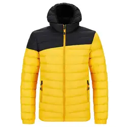 Parka Jacke Winter Patchwork Dick Outdoor Windschutz Wasserdicht Mit Kapuze Mantel Puffer Padded Jacken Herren