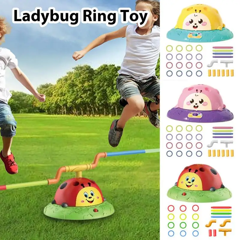 Toss Ring Game Outdoor Cute Ladybird Toss Ring Game Set Exciting Toss Ring Games Fun Backyard Games Parent-Child Interaction