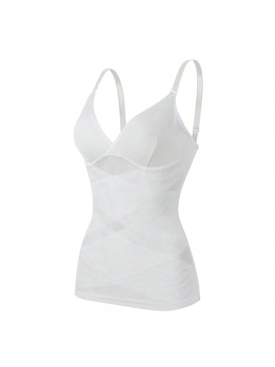 Slimming Women Firm Tummy Control Shapewear V-Neck Camisole Cami Vest Abdomen Compression Tank Top Body Shaper Ladies Underwear