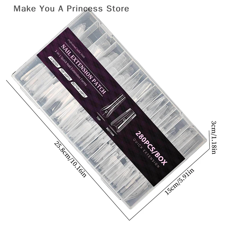 ساندويتش أشكال أظافر مزدوجة 280 قطعة 14 حجم ملحقات-أشكال مزدوجة نعش اللوز أشكال أظافر قالب علوي قالب سفلي #6