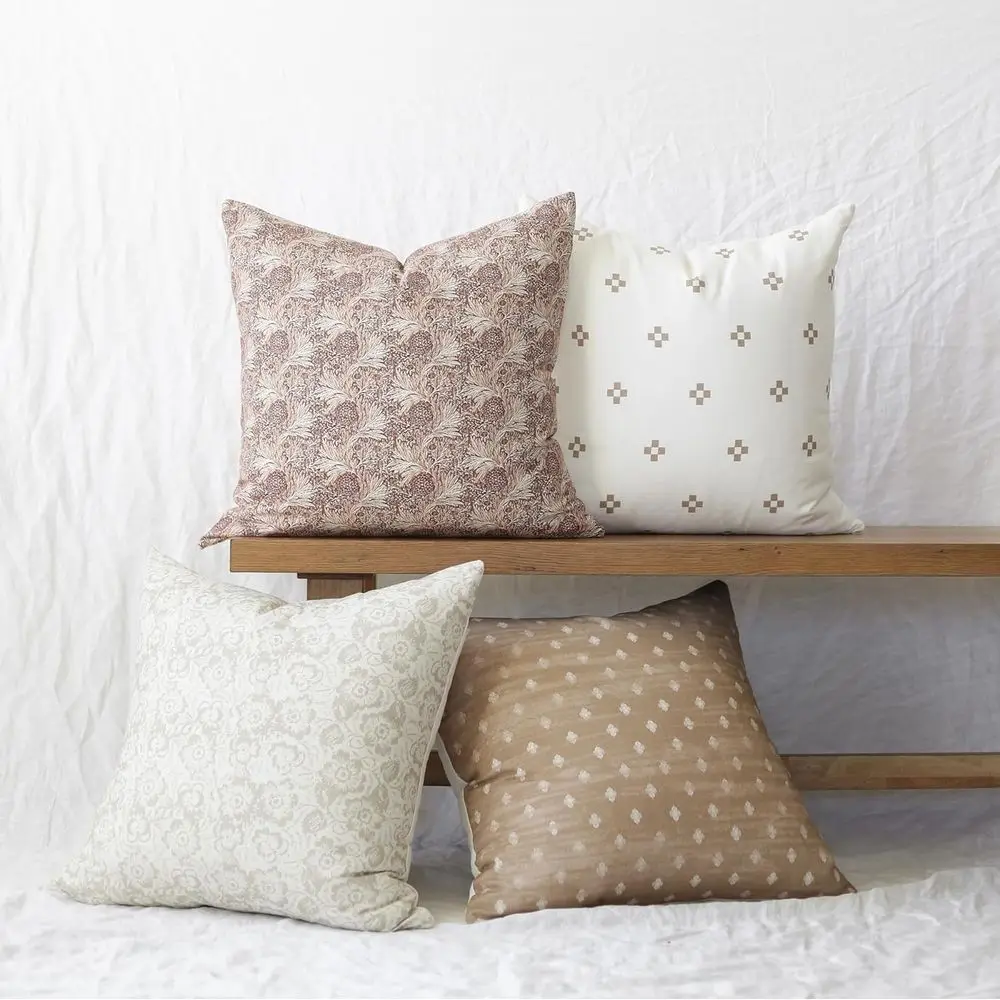 

Elegant Bohemian Cotton Throw Pillow Covers - Luxurious & Durable - Machine Washable - 4-Pack, 22x22
